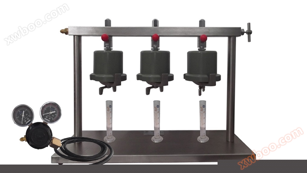 Triple medium filter press loss instrument