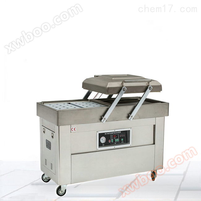Fully automatic 500 plastic granule double chamber vacuum packaging machine