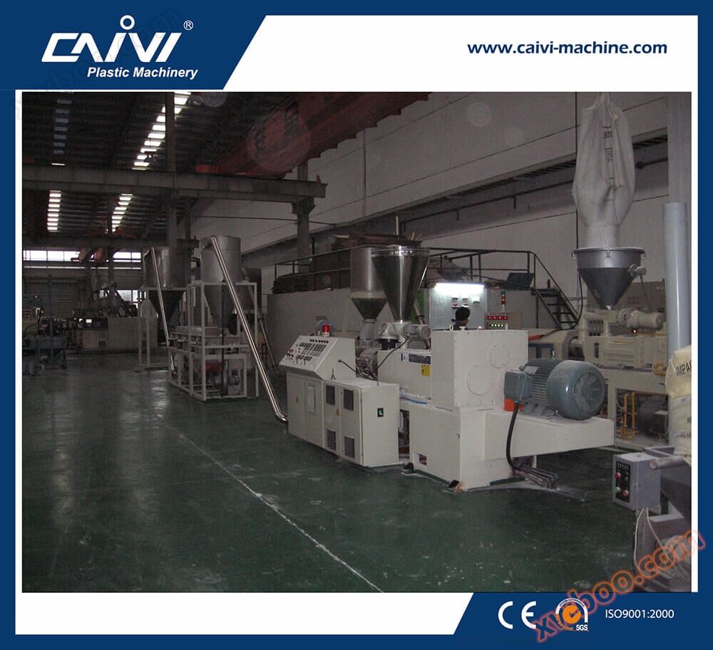 Ligne de granulation avide à double vis conique en PVC